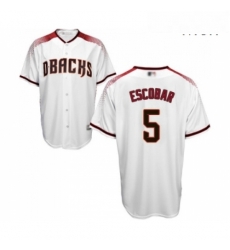 Mens Arizona Diamondbacks 5 Eduardo Escobar Replica White Home Cool Base Baseball Jersey 