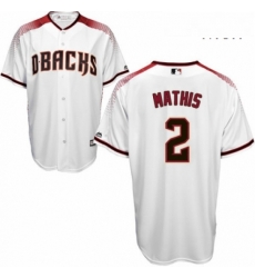 Mens Majestic Arizona Diamondbacks 2 Jeff Mathis Authentic White Home Cool Base MLB Jersey 