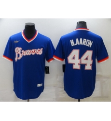 Men Atlanta Braves 44 Hank Aaron Royal Cool Base Stitched jersey