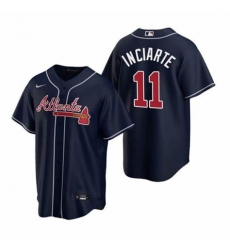 Mens Nike Atlanta Braves 11 Ender Inciarter Navy Blue Alternate Stitched Baseball Jersey