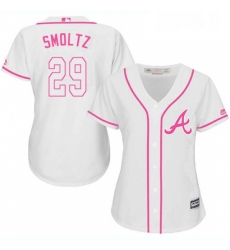 Womens Majestic Atlanta Braves 29 John Smoltz Authentic White Fashion Cool Base MLB Jersey