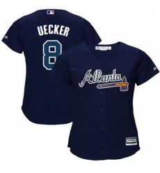 Womens Majestic Atlanta Braves 8 Bob Uecker Authentic Blue Alternate Road Cool Base MLB Jersey