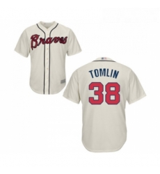 Youth Atlanta Braves 38 Josh Tomlin Replica Cream Alternate 2 Cool Base Baseball Jersey 