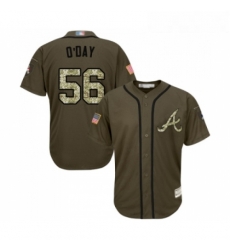 Youth Atlanta Braves 56 Darren O Day Authentic Green Salute to Service Baseball Jersey 