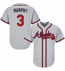 Youth Majestic Atlanta Braves 3 Dale Murphy Replica Grey Road Cool Base MLB Jersey