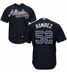 Youth Majestic Atlanta Braves 52 Jose Ramirez Authentic Blue Alternate Road Cool Base MLB Jersey 