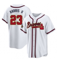 Youth Replica Michael Harris II Atlanta Braves Gold White 2022 Program Jersey