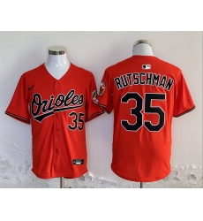 Men Baltimore Orioles 35 Adley Rutschman Orange 2024 With Patch Cool Base Stitched Baseball Jersey