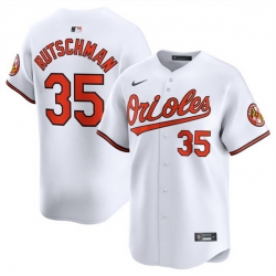 Men Baltimore Orioles 35 Adley Rutschman White 2024 Home Limited Stitched Baseball Jersey