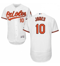 Mens Majestic Baltimore Orioles 10 Adam Jones White Home Flex Base Authentic Collection MLB Jersey