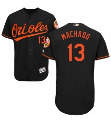 Mens Majestic Baltimore Orioles 13 Manny Machado Black Alternate Flex Base Authentic Collection MLB  Jersey