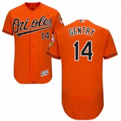 Mens Majestic Baltimore Orioles 14 Craig Gentry Orange Alternate Flex Base Authentic Collection MLB Jersey