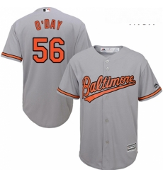 Mens Majestic Baltimore Orioles 56 Darren ODay Replica Grey Road Cool Base MLB Jersey