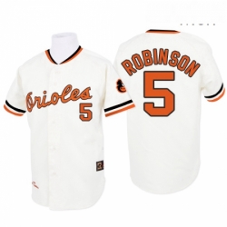 Mens Mitchell and Ness 1970 Baltimore Orioles 5 Brooks Robinson Replica White Throwback MLB Jersey