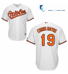 Youth Majestic Baltimore Orioles 19 Chris Davis Replica White Home Cool Base MLB Jersey