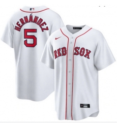 Men Men Boston Red Sox 5 Enrique Hernandez White Cool Base Jersey