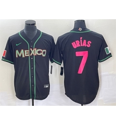 Men Mexico Baseball 7 Julio Uras 2023 Black World Baseball With Patch Classic Stitched JerseyS