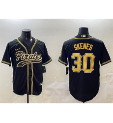 Men Pittsburgh Pirates 30 Paul Skenes Black Cool Base Stitched Baseball Jersey