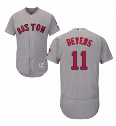 Mens Majestic Boston Red Sox 11 Rafael Devers Grey Road Flex Base Authentic Collection MLB Jersey