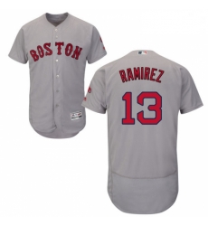 Mens Majestic Boston Red Sox 13 Hanley Ramirez Grey Road Flex Base Authentic Collection MLB Jersey