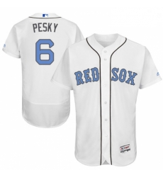 Mens Majestic Boston Red Sox 6 Johnny Pesky Authentic White 2016 Fathers Day Fashion Flex Base MLB Jersey