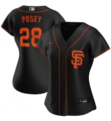 San Francisco New York Giants 28 Buster Posey Nike Women Alternate 2020 MLB Player Jersey Black