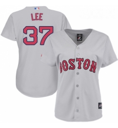 Womens Majestic Boston Red Sox 37 Bill Lee Authentic Grey Road MLB Jersey