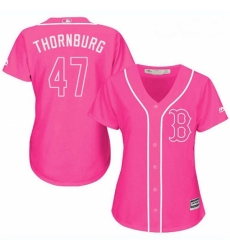 Womens Majestic Boston Red Sox 47 Tyler Thornburg Replica Pink Fashion MLB Jersey