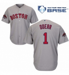 Youth Majestic Boston Red Sox 1 Bobby Doerr Authentic Grey Road Cool Base 2018 World Series Champions MLB Jersey