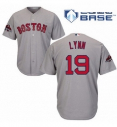 Youth Majestic Boston Red Sox 19 Fred Lynn Authentic Grey Road Cool Base 2018 World Series Champions MLB Jersey