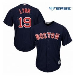 Youth Majestic Boston Red Sox 19 Fred Lynn Authentic Navy Blue Alternate Road Cool Base MLB Jersey