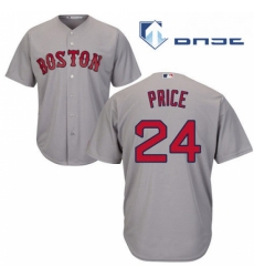 Youth Majestic Boston Red Sox 24 David Price Replica Grey Road Cool Base MLB Jersey