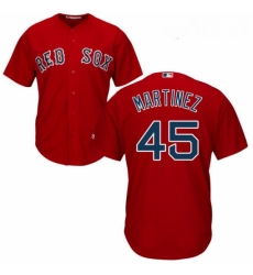 Youth Majestic Boston Red Sox 45 Pedro Martinez Replica Red Alternate Home Cool Base MLB Jersey