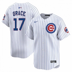 Men Chicago Cubs 17 Mark Grace White Home Limited Stitched Baseball Jersey