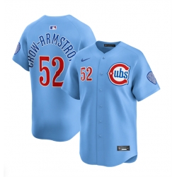 Men Chicago Cubs 52 Pete Crow Armstrong 2024 25 Blue 2nd Alternate Limited Stitched Baseball Jersey