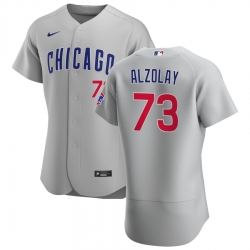 Men Chicago Cubs 73 Adbert Alzolay Men Nike Gray Road 2020 Flex Base Team Jersey