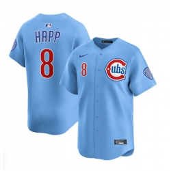 Men Chicago Cubs 8 Ian Happ Blue 2024 25 2nd Alternate Limited Stitched Baseball Jersey