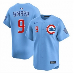 Men Chicago Cubs 9 Miguel Amaya Blue 2024 25 2nd Alternate Limited Stitched Baseball Jersey