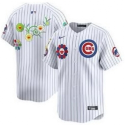 Men Chicago Cubs Blank White 2025 Tokyo Series Limited Stitched Baseball Jersey