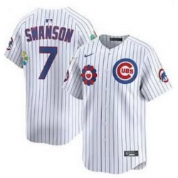 Men Chicago Cubs Seiya Suzuki #7 White 2025 Tokyo Series Limited Stitched Baseball Jersey