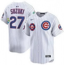 Men Chicago Cubs Seiya Suzuki #7 White 2025 Tokyo Series Limited Stitched Baseball Jersey II