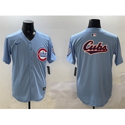 Men Chicago Cubs Team Big Logo Blue 2024 25 2nd Alternate Limited Stitched Baseball Jersey