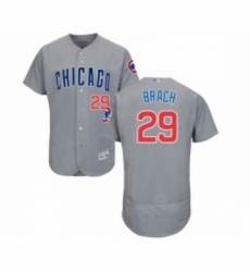 Mens Chicago Cubs 29 Brad Brach Grey Road Flex Base Authentic Collection Baseball Jersey