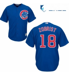 Mens Majestic Chicago Cubs 18 Ben Zobrist Replica Royal Blue Alternate Cool Base MLB Jersey