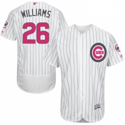 Mens Majestic Chicago Cubs 26 Billy Williams Authentic White 2016 Mothers Day Fashion Flex Base MLB Jersey 