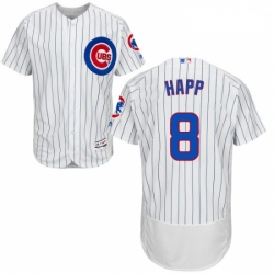 Mens Majestic Chicago Cubs 8 Ian Happ White Home Flexbase Authentic Collection MLB Jersey