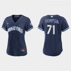 Chicago Cubs 71 Keegan Thompson Women Nike 2021 City Connect Navy MLB Jersey