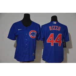 Women Cubs 44 Anthony Rizzo Royal Women Nike Cool Base Jersey