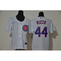 Women Cubs 44 Anthony Rizzo White Women Nike Cool Base Jersey