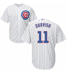 Youth Majestic Chicago Cubs 11 Yu Darvish Replica White Home Cool Base MLB Jersey 